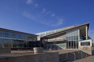 Front entrance to the Physical Education Complex on the campus of Coppin State University